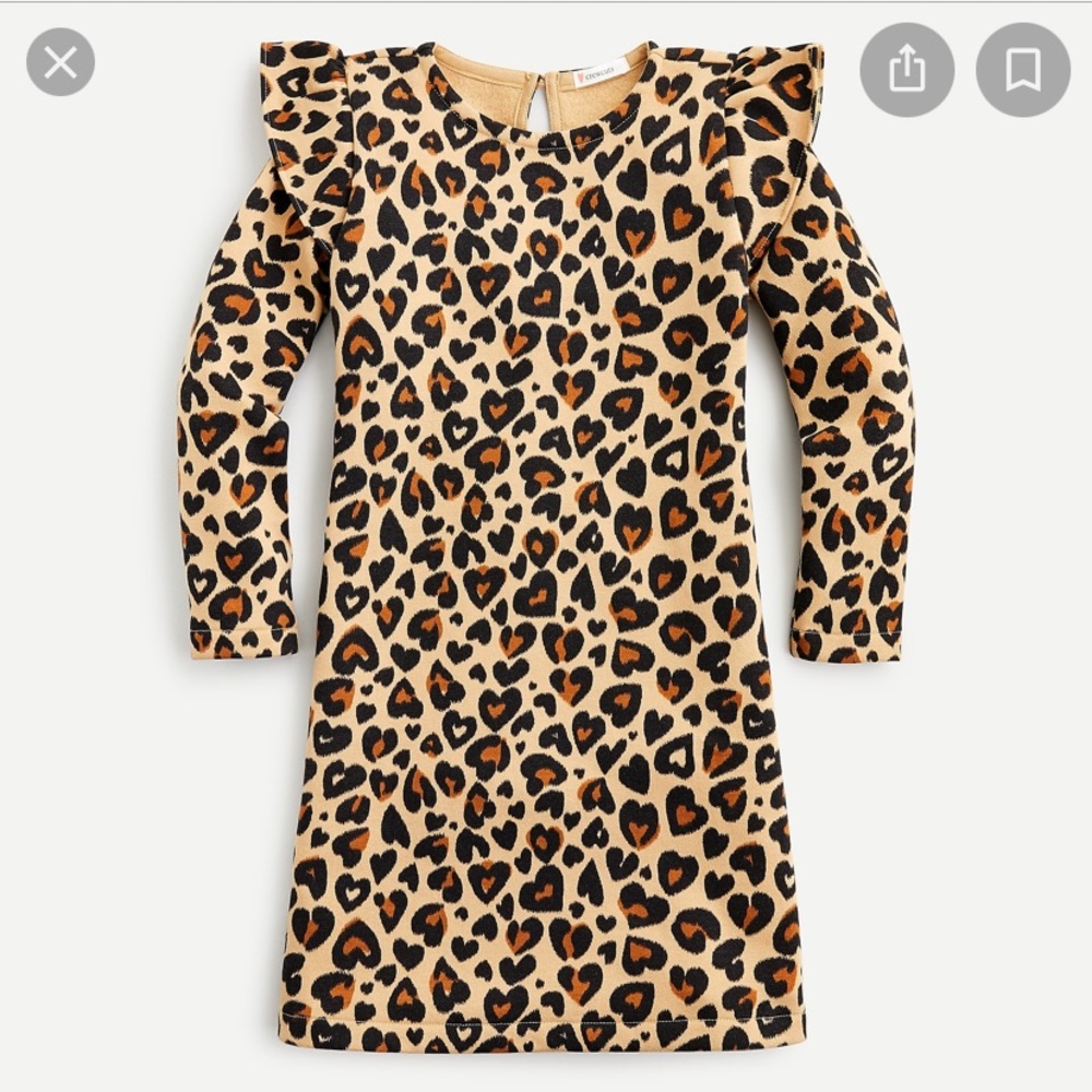 Jcrew fleece dress in leopard heart
